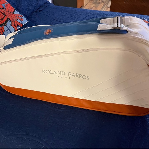 Wilson Tennis Bag in White, Blue, and Orange - Picture 1 of 8